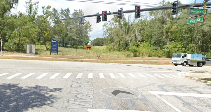 The intersection of Vick and Ponkan Road.